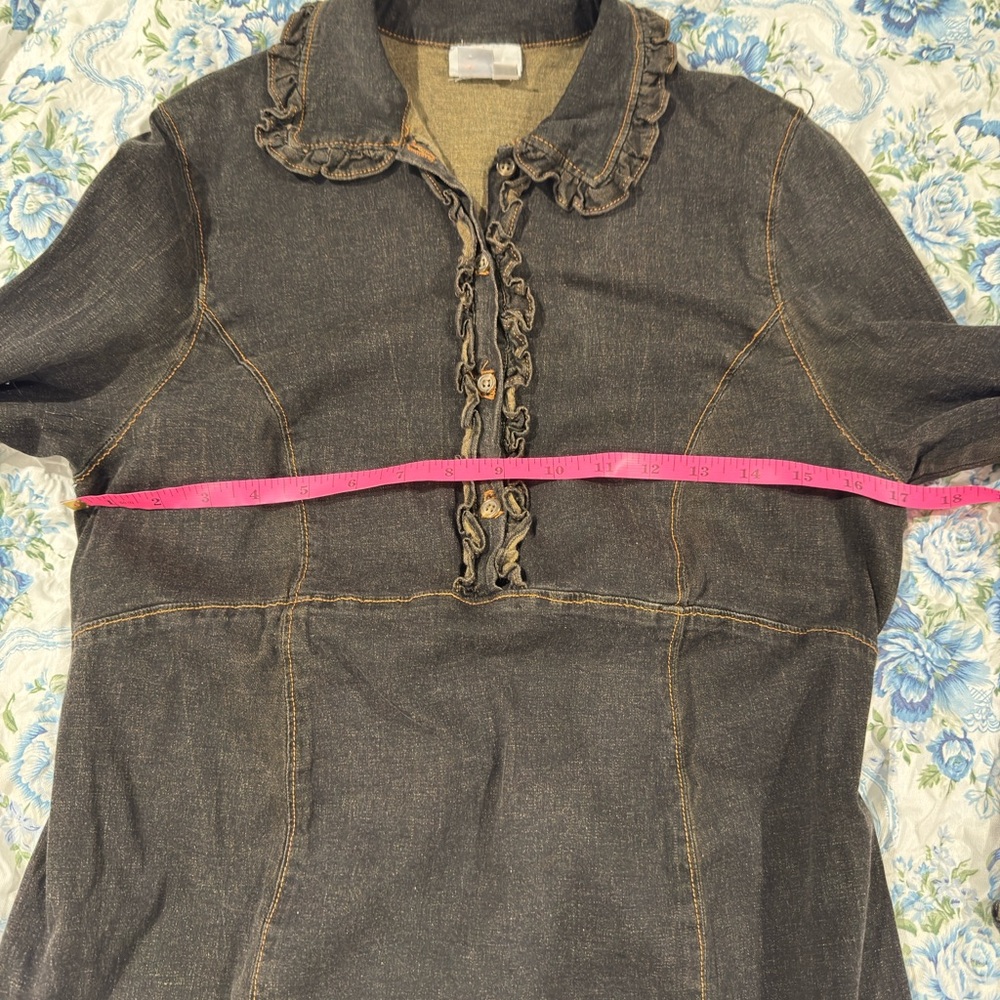 Mimi Maternity Long Sleeve Jean Dress‎ - Picture 3 of 6